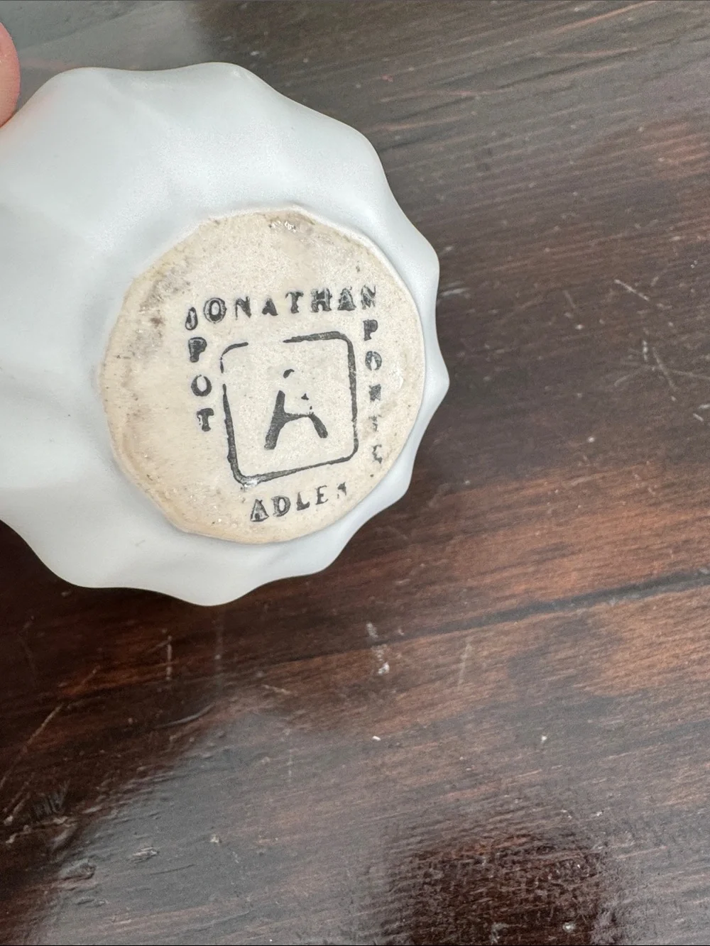 Vintage Jonathan Adler - Pot A Porter - White Ribbed Ceramic Gord Style Bud Vase